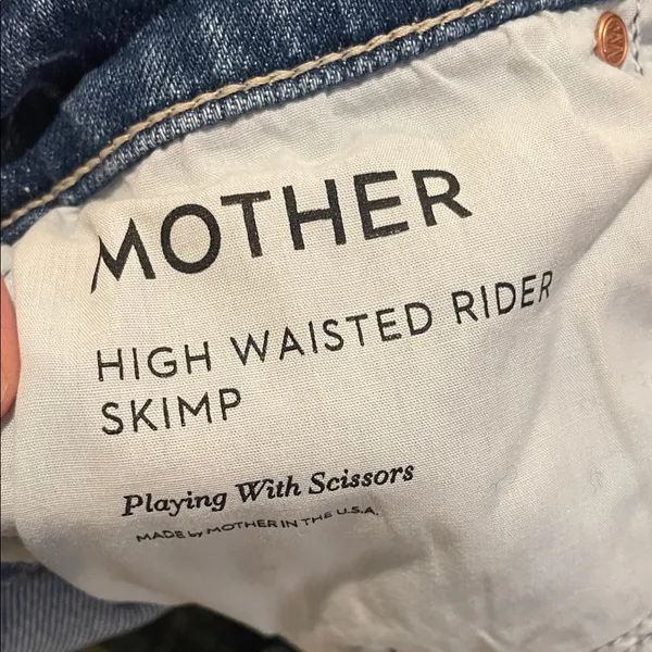Women MOTHER Superior High Waisted Rider Skimp Jeans Wash Playing With Scissors - Image 11