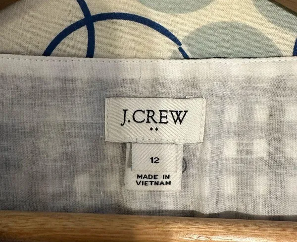 J. Crew Factory Navy & White Gingham Dress, size 12 - Image 3