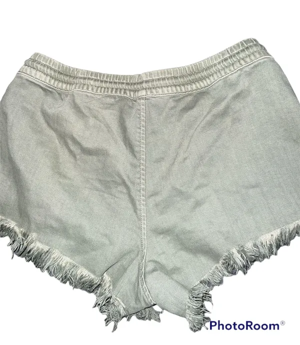 Aerie Women's Drawstring Waist Raw Hem Shorts DM9 Olive Green Size S - Image 2