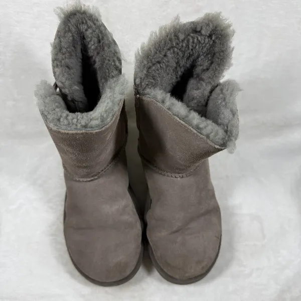 UGG Gita Grey Suede Shearling Lace Up Boots 1018629 Womens Size 6 - Image 5