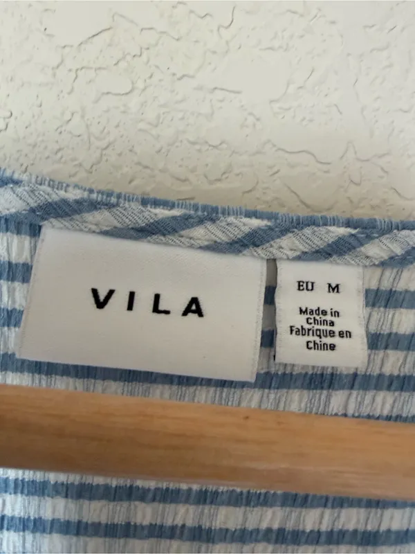 Vila Gingham Checked V-Neck Short Sleeve Midi Dress Size M - Image 3