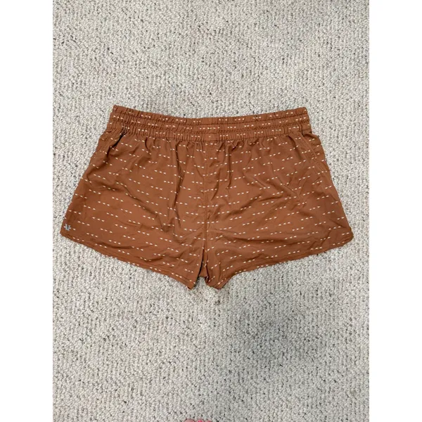Vuori Clementine Brown Arrow Print Running Shorts Drawstring Lined XL Gorpcore - Image 12