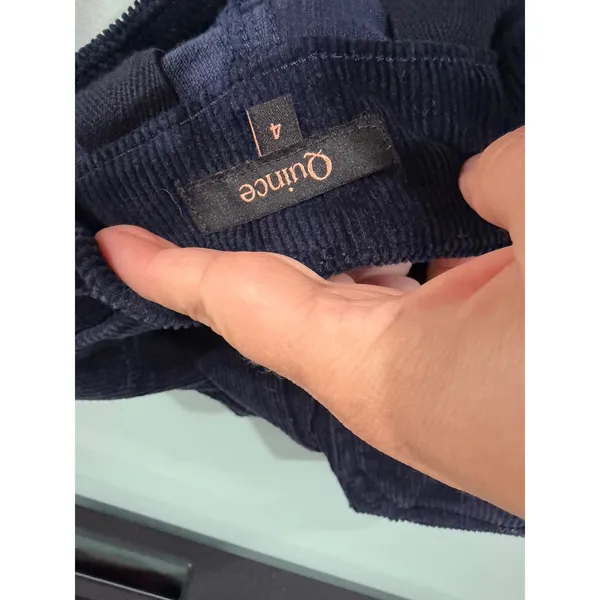 Quince Organic Stretch Corduroy Cropped Wide Leg Pants Navy Blue Size 4 - Image 4