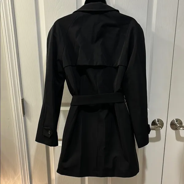 Oliver Grant Classic Black Belted Waterproof trench rain coat XS - Image 3
