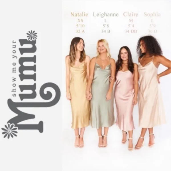 Show me Your Mumu Verona champagne luxe satin midi dress NEW XS - Image 5