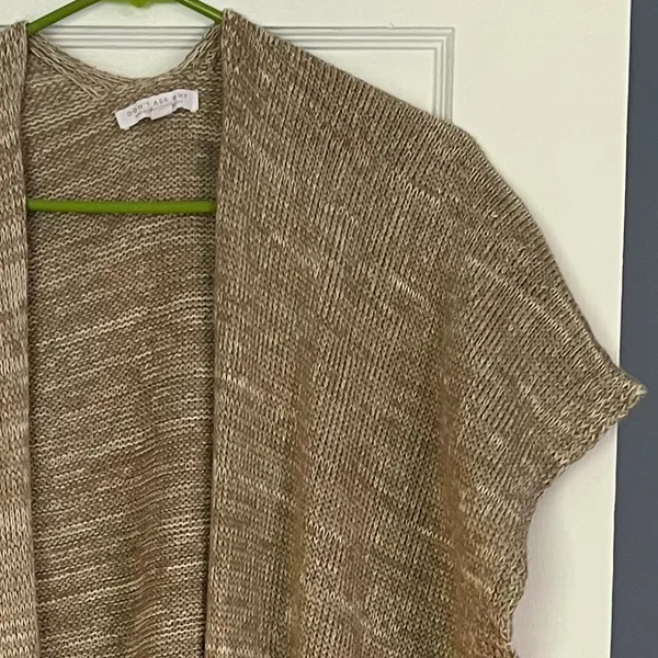 American Eagle chunky knit kimono one size neutral lagenlook oversized cozy fall - Image 3