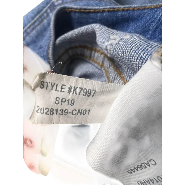 Madewell Slim Wide Leg Crop Jeans Womens 28 High Rise Raw Hem Medium Wash - Image 3