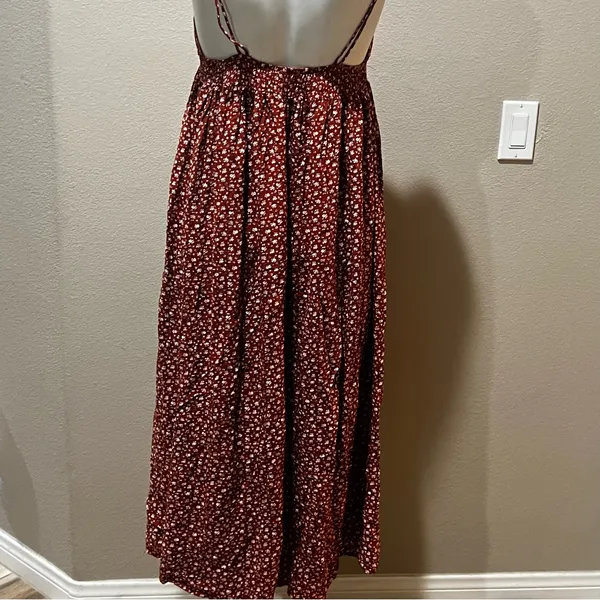 Blush and J orange floral spaghetti strap dress - Image 3