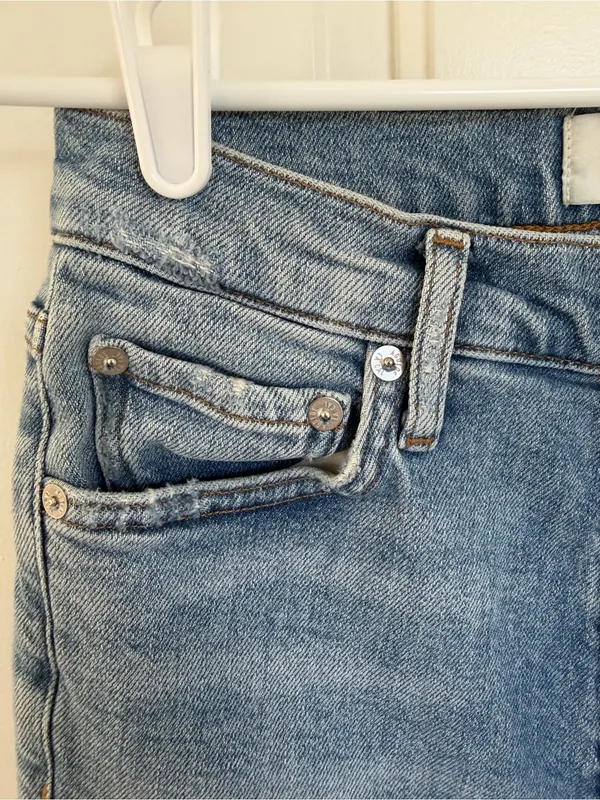 AGOLDE Jamie High‎ Rise Classic Light Wash Jeans Size 25 Button Fly - Image 7