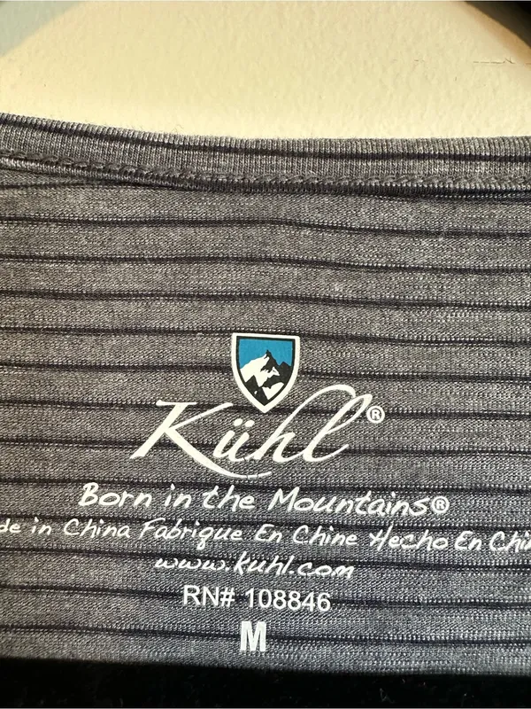 Kuhl Striped Scoop Neck Henley Top Womens Medium Gray - Image 2
