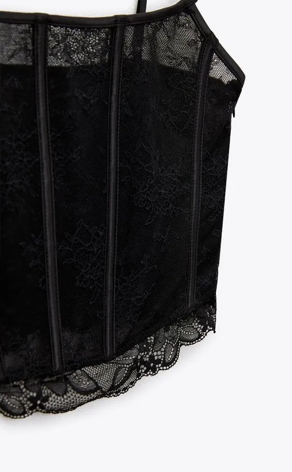 NWT Black Lace Corset Top - Image 8