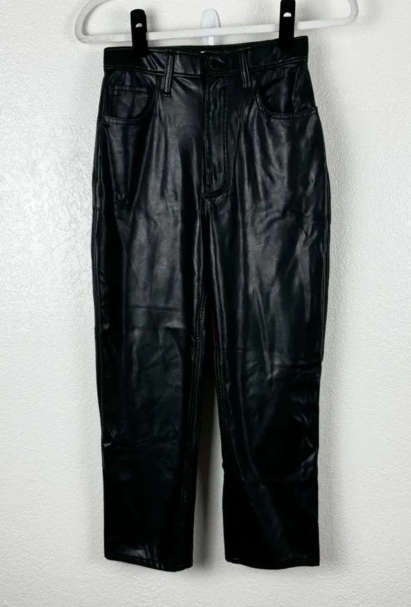 Abercrombie & Fitch Curve Love Vegan Leather Ankle Straight Pant Ultra High Rise - Image 2
