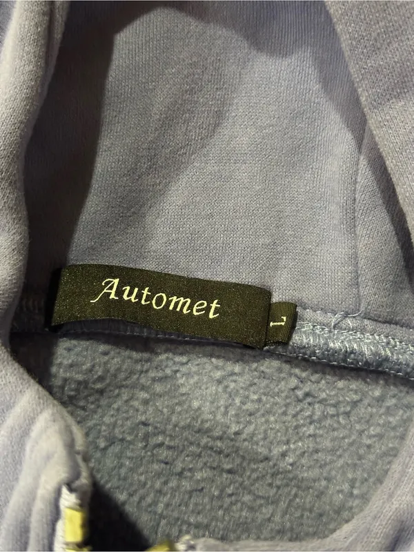 Automet Scuba Oversized Half Zip Hoodie Soft Blue-Purple Size Large - Image 2