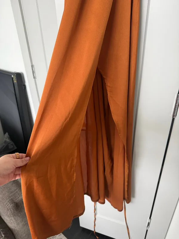 Pepper Mayo Rust/Caramel Halter Maxi Dress - Size 6 - Image 4