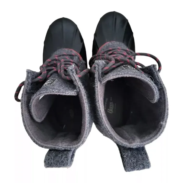 GH Bass & Co Harlequin Duck Boots Womens 6 Gray Wool Lace Up Ankle Rain Outdoor - Image 3