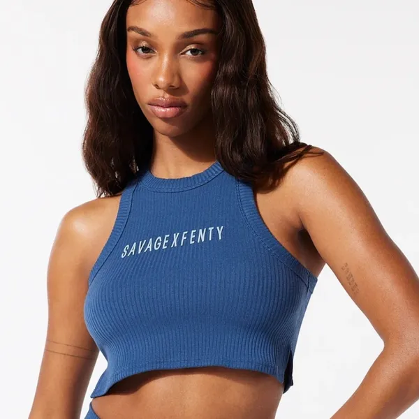 Savagexfenty Essential Heavy Rib Cropped Logo Tank - Image 6