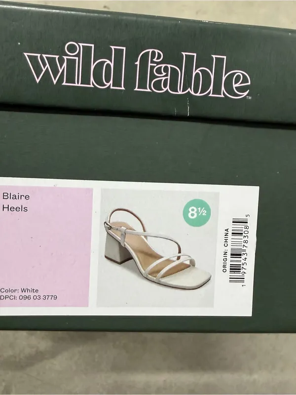 wild‎ fable White Strappy Square Toe Slingback Sandals - Image 7