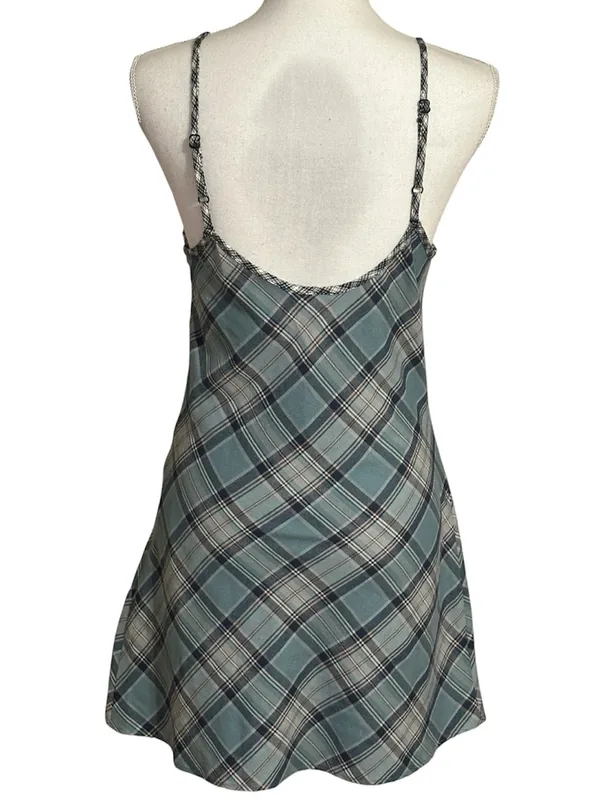 Zara Plaid V-neck Spaghetti Strap Mini Slip Dress NWT - Image 2