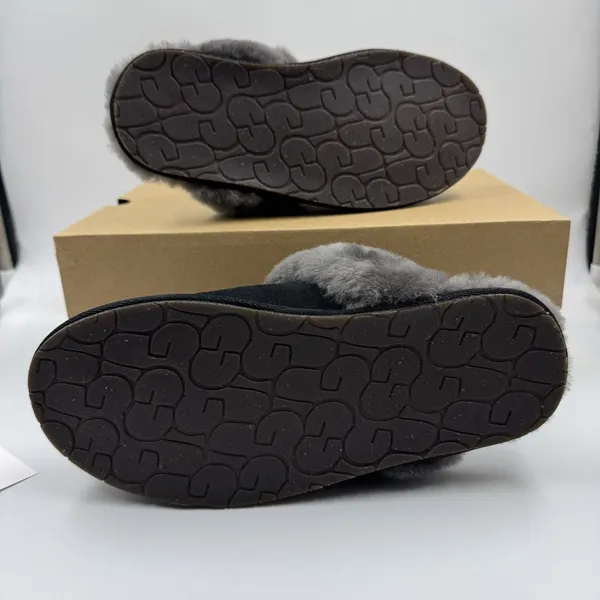 Ugg Australia Women’s Scuffette II Slippers Suede Black/Grey Size 7 New With Box - Image 12