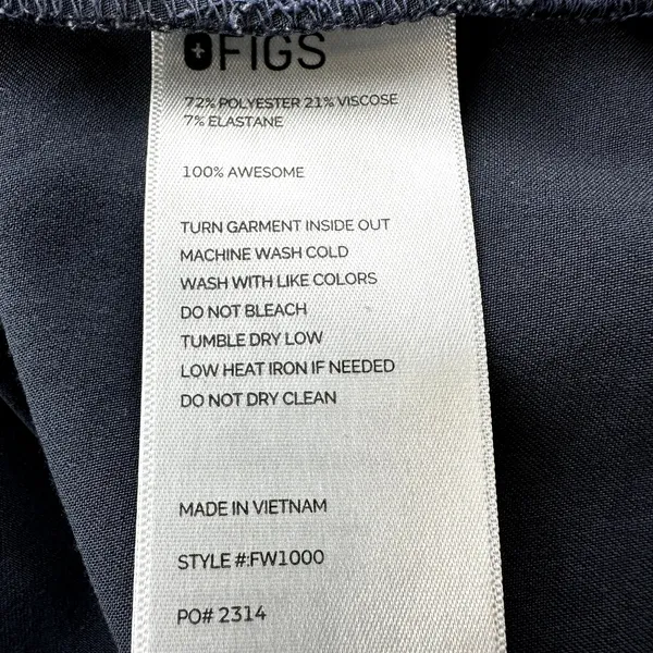 Figs Catarina Scrub Top Chest Pocket V-Neck Side Slits Charcoal Gray XXS - Image 4