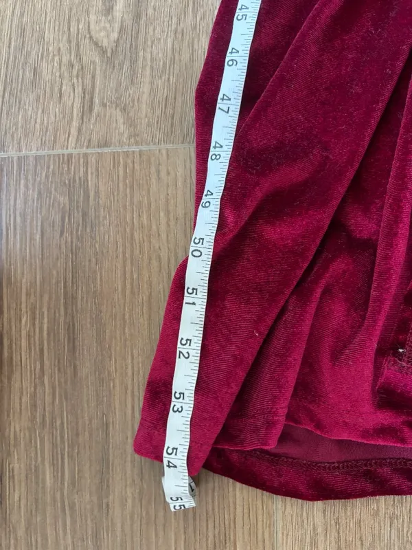 Let me be Burgundy Long Sleeve Velvet Dress - Size Small - Image 8