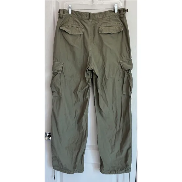 Aritzia TNA Surplus Cargo Pants Olive Green Wide Leg High Rise Women 10‎ 109819 - Image 8