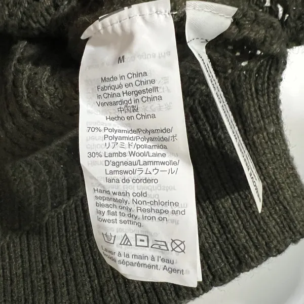 NWT J. Crew Olive Mockneck Cable Knit Sweater Wool Blend Sz Medium - Image 7