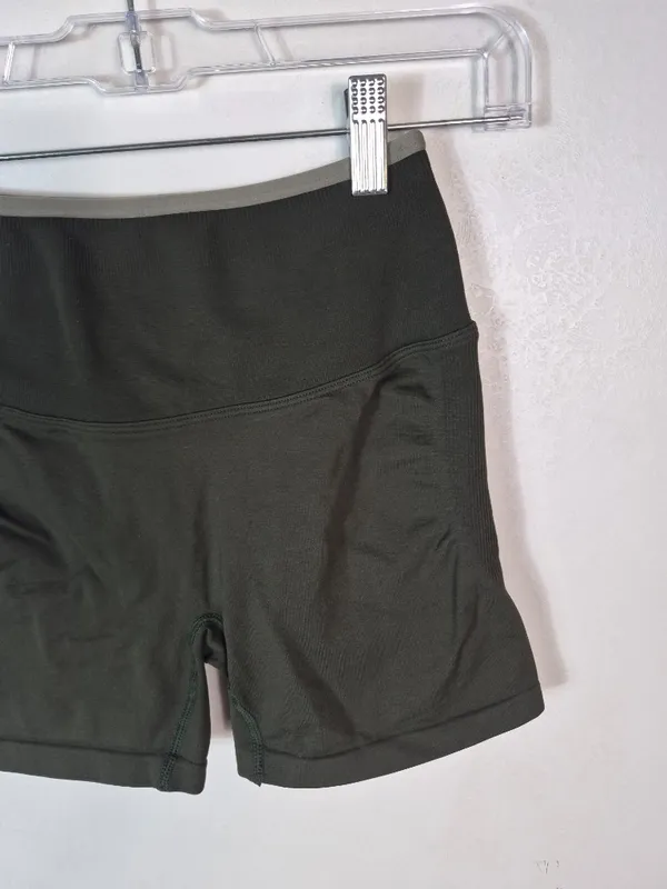 Fabletics Dark Green Seamless Shorts - Image 2