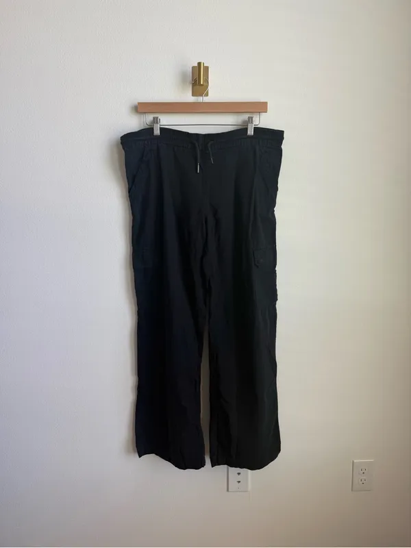 PACT Organic Cotton Hemp Cargo Wide Leg Pants Black Size Medium - Image 2