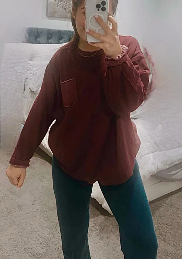 Aerie Oversized Faded Cozy Sweatshirt Size M - Image 2
