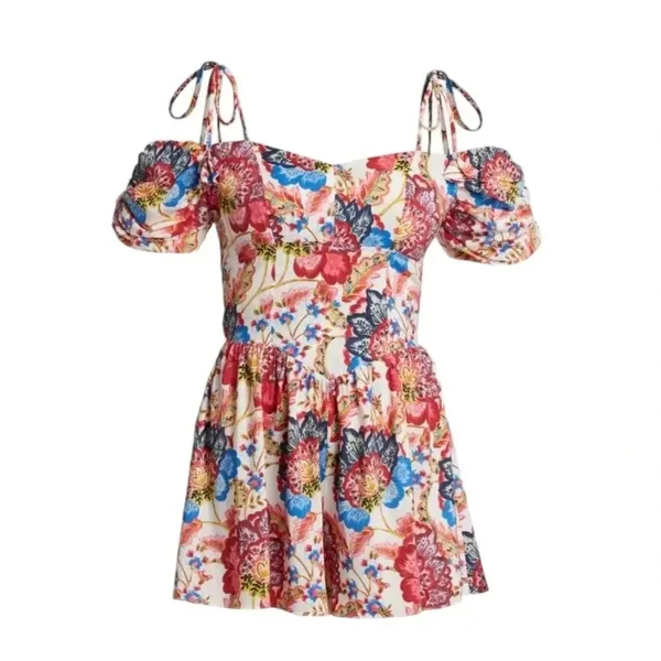MISA Los Angeles Ruchika Floral Puff Sleeve Romper Size M NWT - Image 2