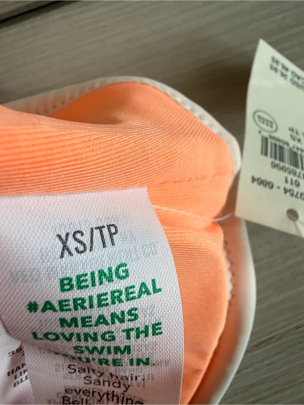 Aerie Ribbed Bandeau Bikini Top Orange XS NWT IN PACKAGE - Image 14