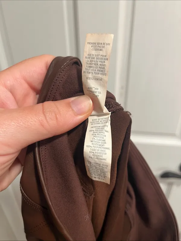 Offline by Aerie Faux Leather Hi Rise Brown Leggings Size Medium - Image 6