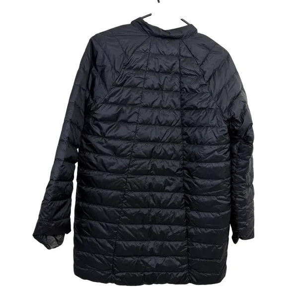 Athleta Jacket Womens OS Black Green Reversible Down Puffer Full Zip Coat Pocket - Image 6