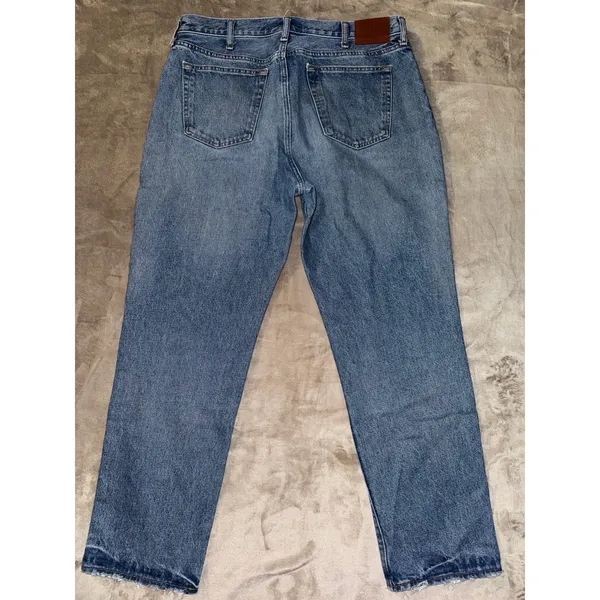 Abercrombie & Fitch Women's Blue‎ Denim Jeans 90s Loose Medium Wash Size 36 - Image 5