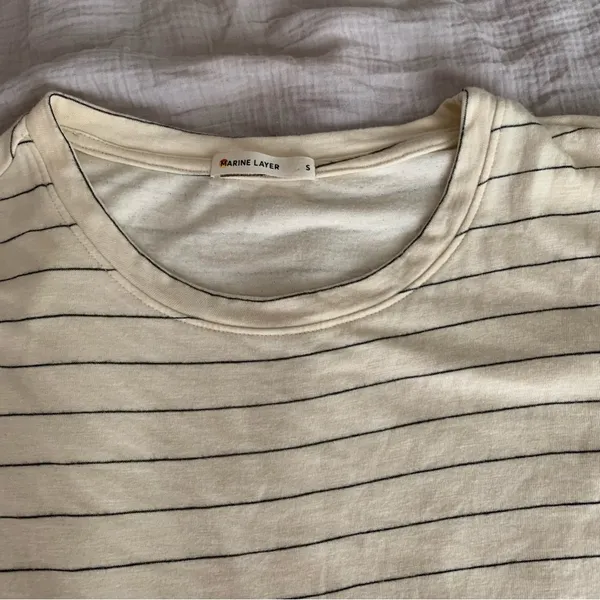 ☀️ Marine layer cream stripe long sleeve shirt - Image 3