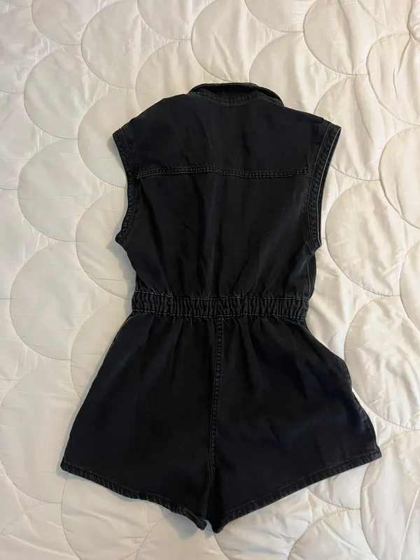Black Denim Romper - Image 4