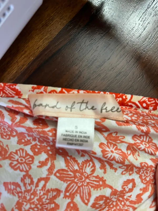 Orange and White Floral Mini Sundress Size Small - Image 5