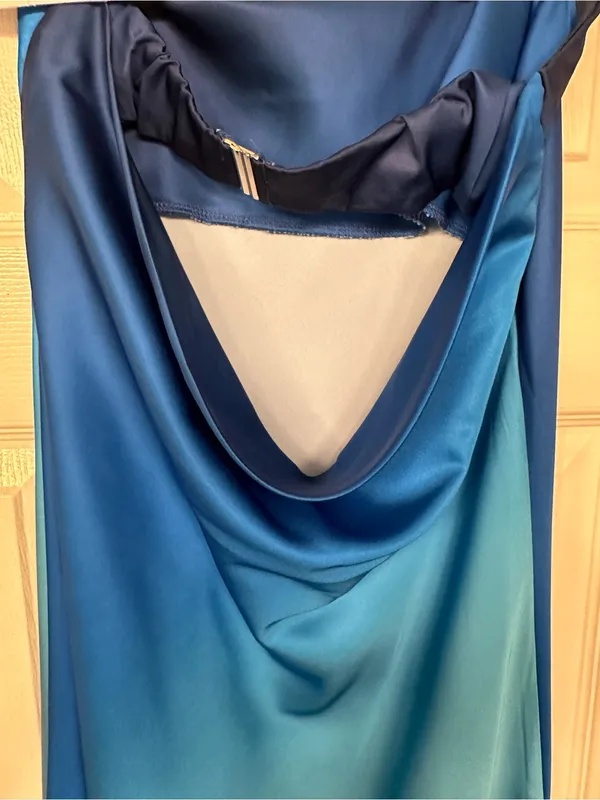 12th Tribe Natalia Blue Ombre Strapless Maxi Dress size small - Image 10