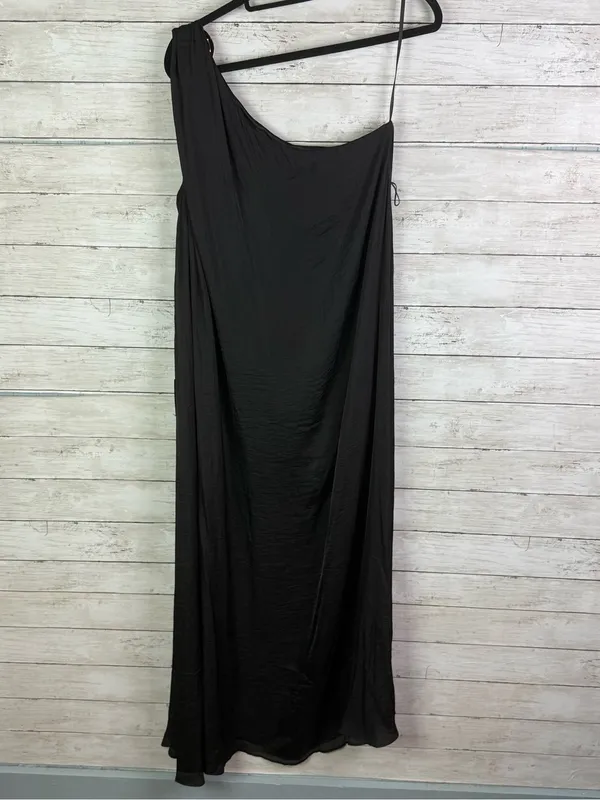 Lulu's Black One-Shoulder Maxi Skirt with High Side Slit Size Large - Image 7