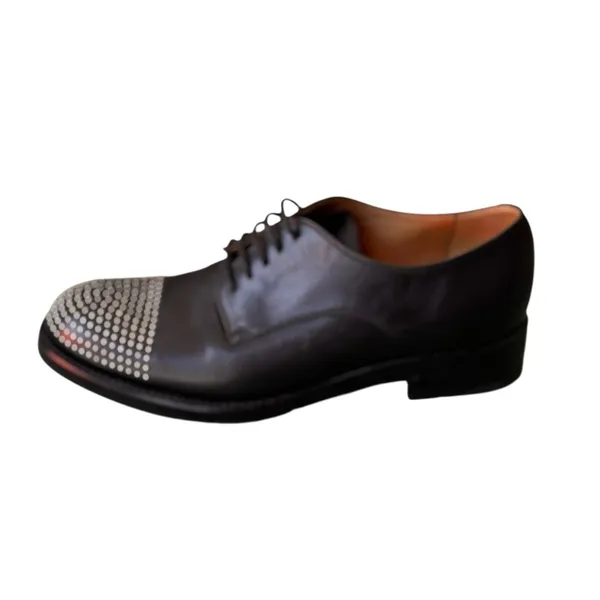 Gucci Black Leather Studded Cap Toe Oxford Shoes Authentic COA EU37 Italy in EUC - Image 4