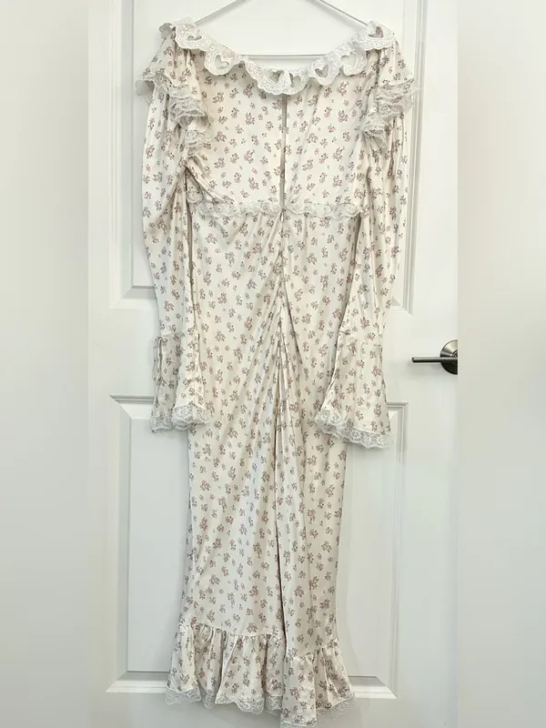 For Love and Lemons Pastel Fields Pink Rose Midi Dress NWT Size Medium - Image 4