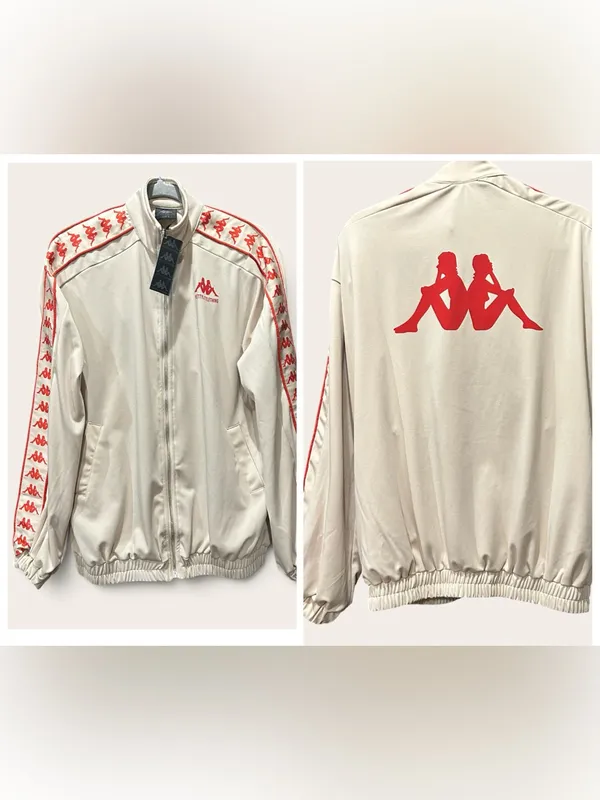 PrettyLittleThing x Kappa track jacket featuring red Omini logo Unisex Size Smal - Image 2