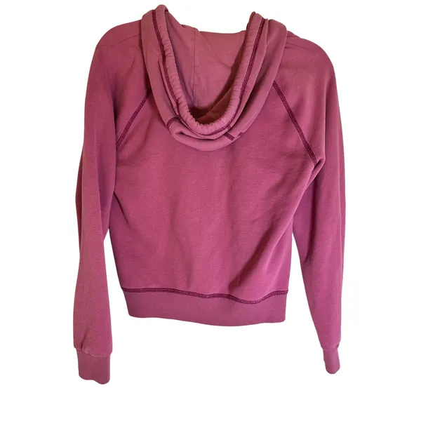Abercrombie‎ Fitch AFNY Pink Zip Up Hoodie Sweatshirt Women's XS Y2K - Image 5