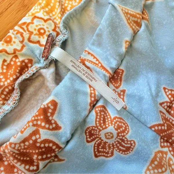 FREE PEOPLE‎ Make A Statement Floral Flared Bell Bottom Pants Paisley size Large - Image 5
