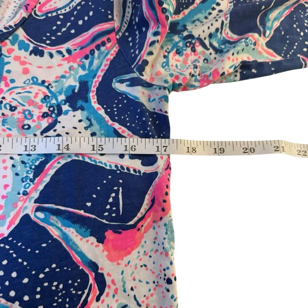 Lilly Pulitzer Cotton Beacon Dress Indigo‎ Star Struck Blue Pink Starfish Small - Image 12