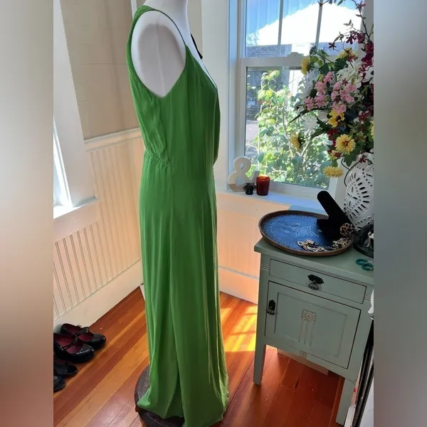 Paula Hermanny Green Wrap Maxi Dress Ring Detail NWT Size 0 - Image 8