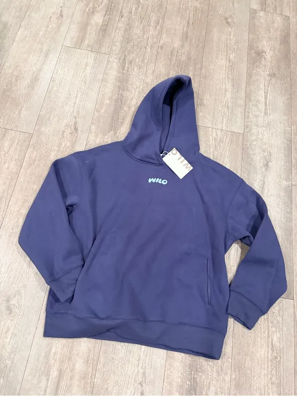 WILO Wellness Club Navy Hoodie with Light Blue Back Graphic - Image 7