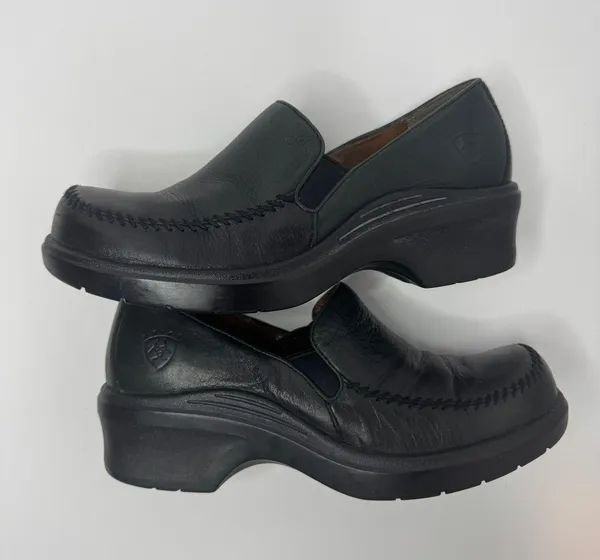 Ariat Style #95805 Black Leather Clogs Size 7.5B - Image 6