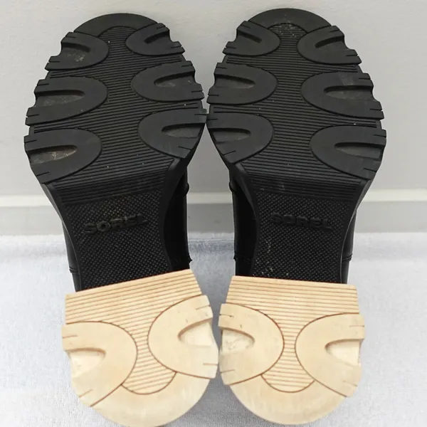 Sorel Brex Black&White Leather Chunky Block Heel Chelsea Boots Size US Women's 6 - Image 4